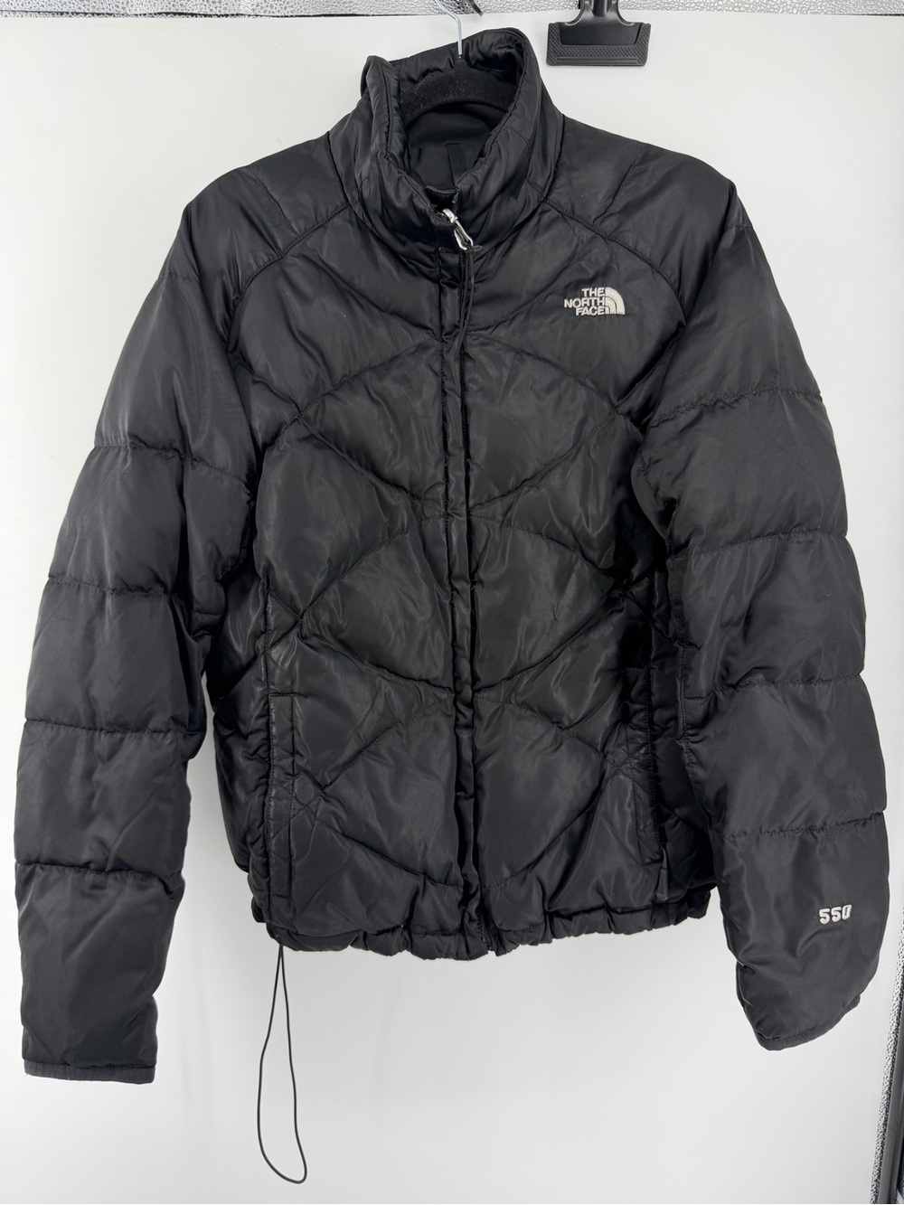 The North Face Womens 550 Down Puffer Jacket Black Size Large Quilted Winter⁠